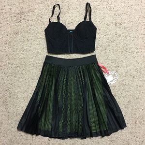 L'Amour Bralette Top & Pleaded Neo Layers Skirt Set